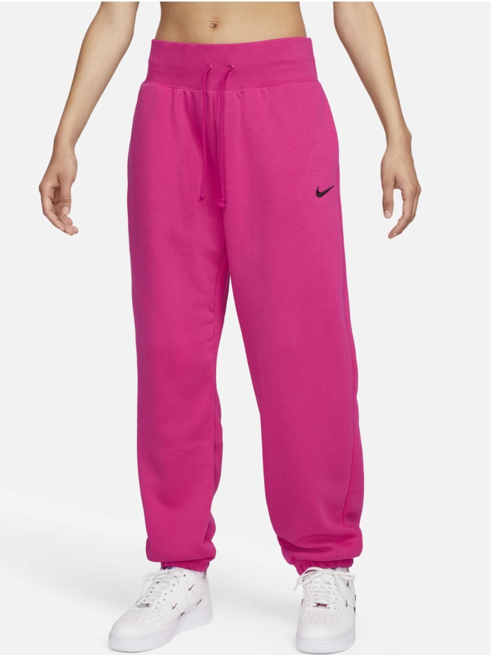 NIKE WOMENS PHOENIX SPORTSWEAR HIGH WAIST SWEATPANTS PINK SMALL